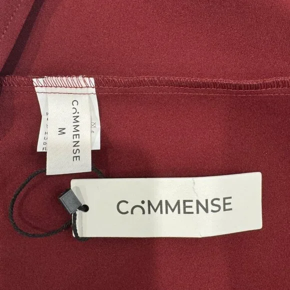 Commense Cap Sleeved Keyhole Neckline Flared Burgundy Midi Dress NWT, Size M - Picture 13 of 16